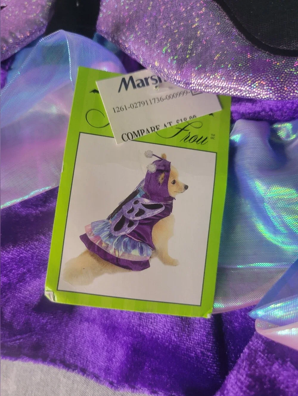 Nwt Purple Butterfly Fairy Princess Dog Costume Set Wings Hat Small & Medium